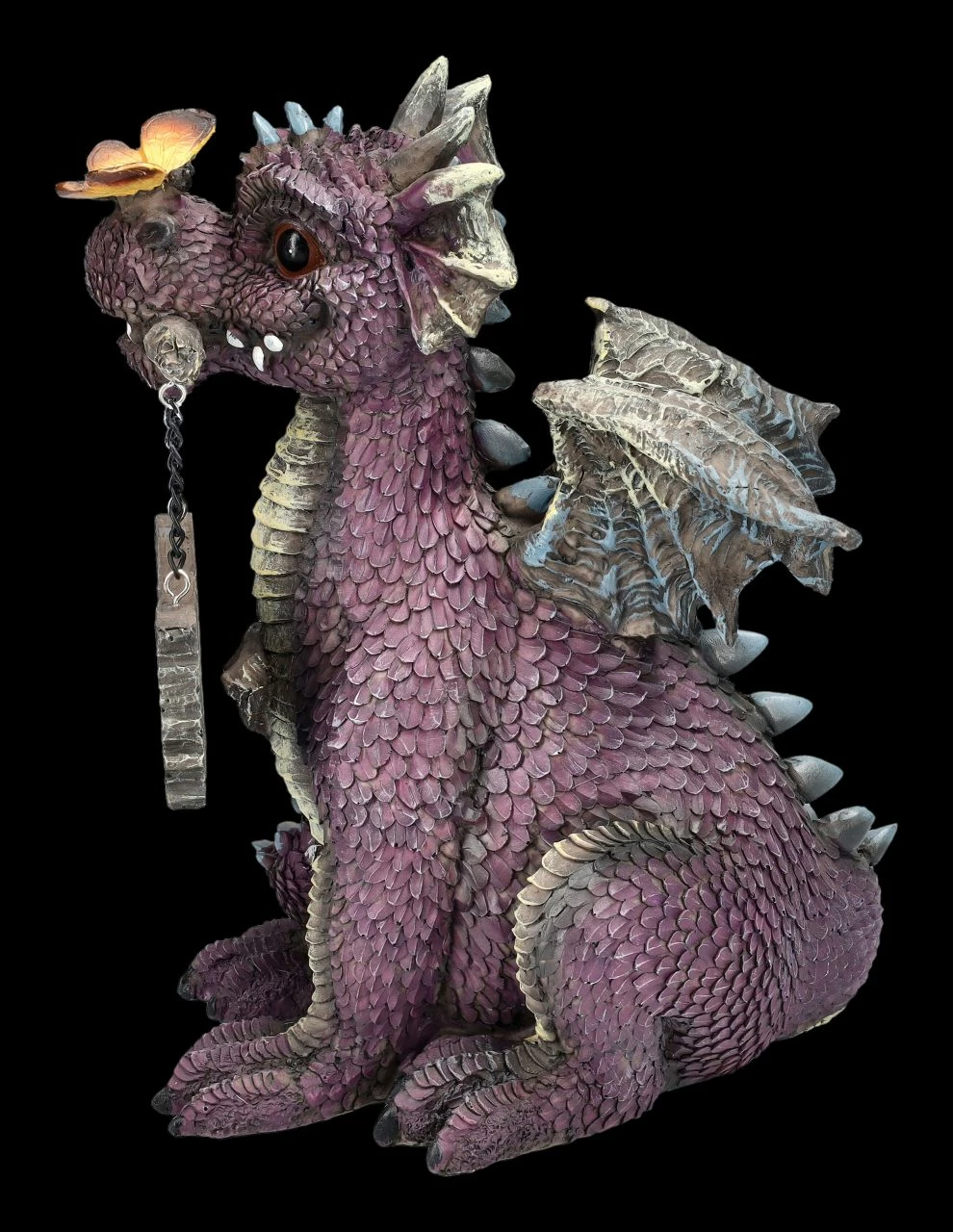Drachen Figur Lila Mit Welcome Schild 6 Drachen Figur Lila Mit Welcome Schild – Bild 4
