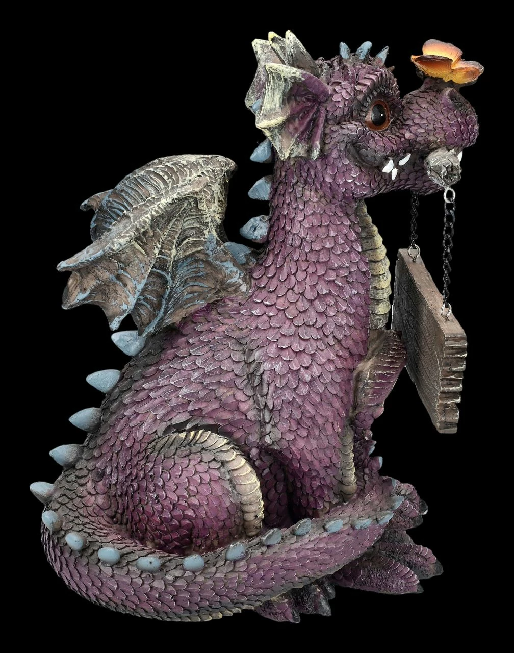 Drachen Figur Lila Mit Welcome Schild 8 Drachen Figur Lila Mit Welcome Schild – Bild 6