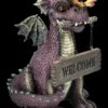 Drachen Figur Lila Mit Welcome Schild -FIGUREN Verkäufe 2D FS24510 Drachen Figur lila mit Welcome Schild 7 1280x1280