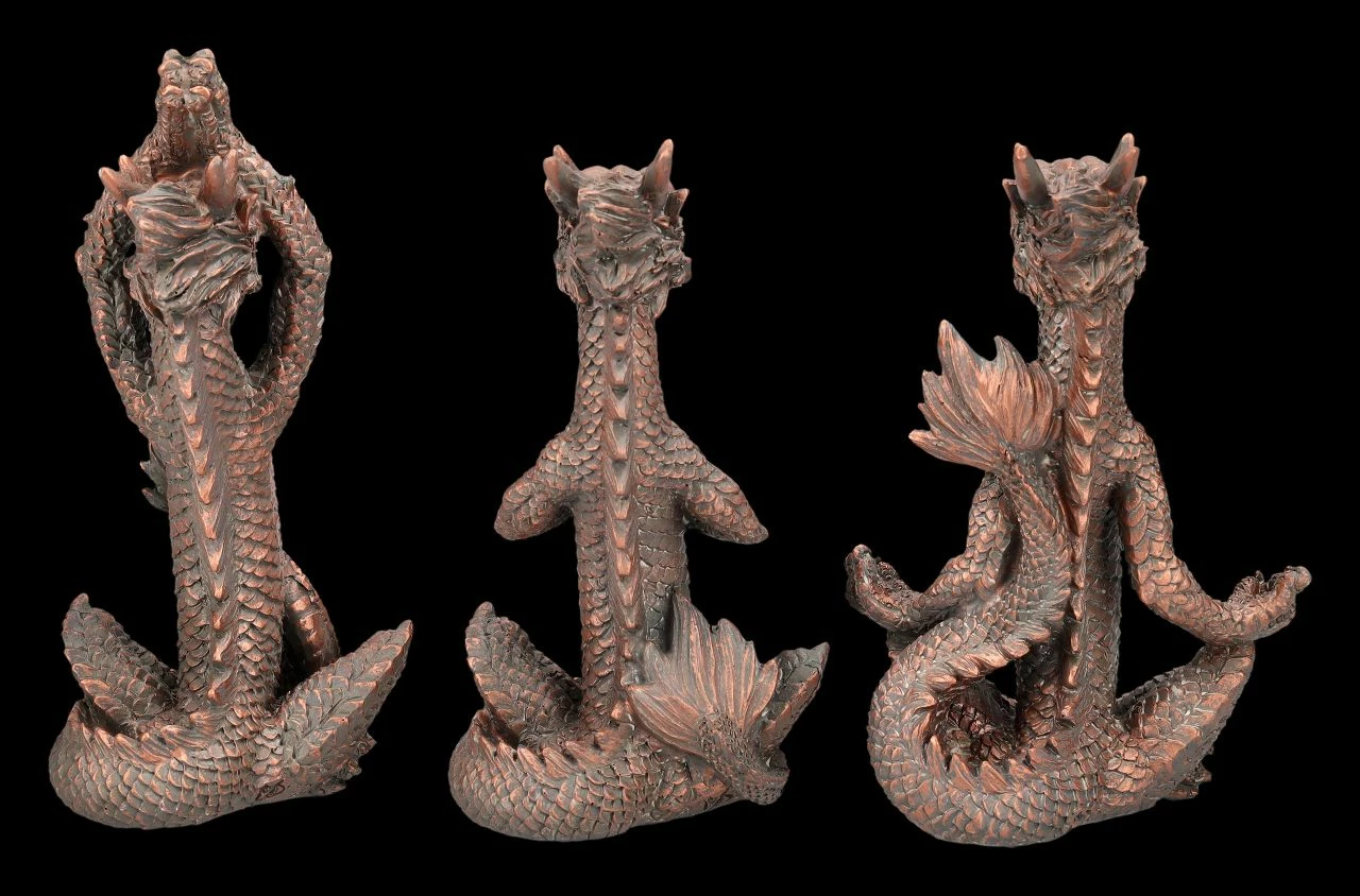 Chinesische Drachen Figuren - Meditation 3er Set 6 Chinesische Drachen Figuren - Meditation 3er Set – Bild 4