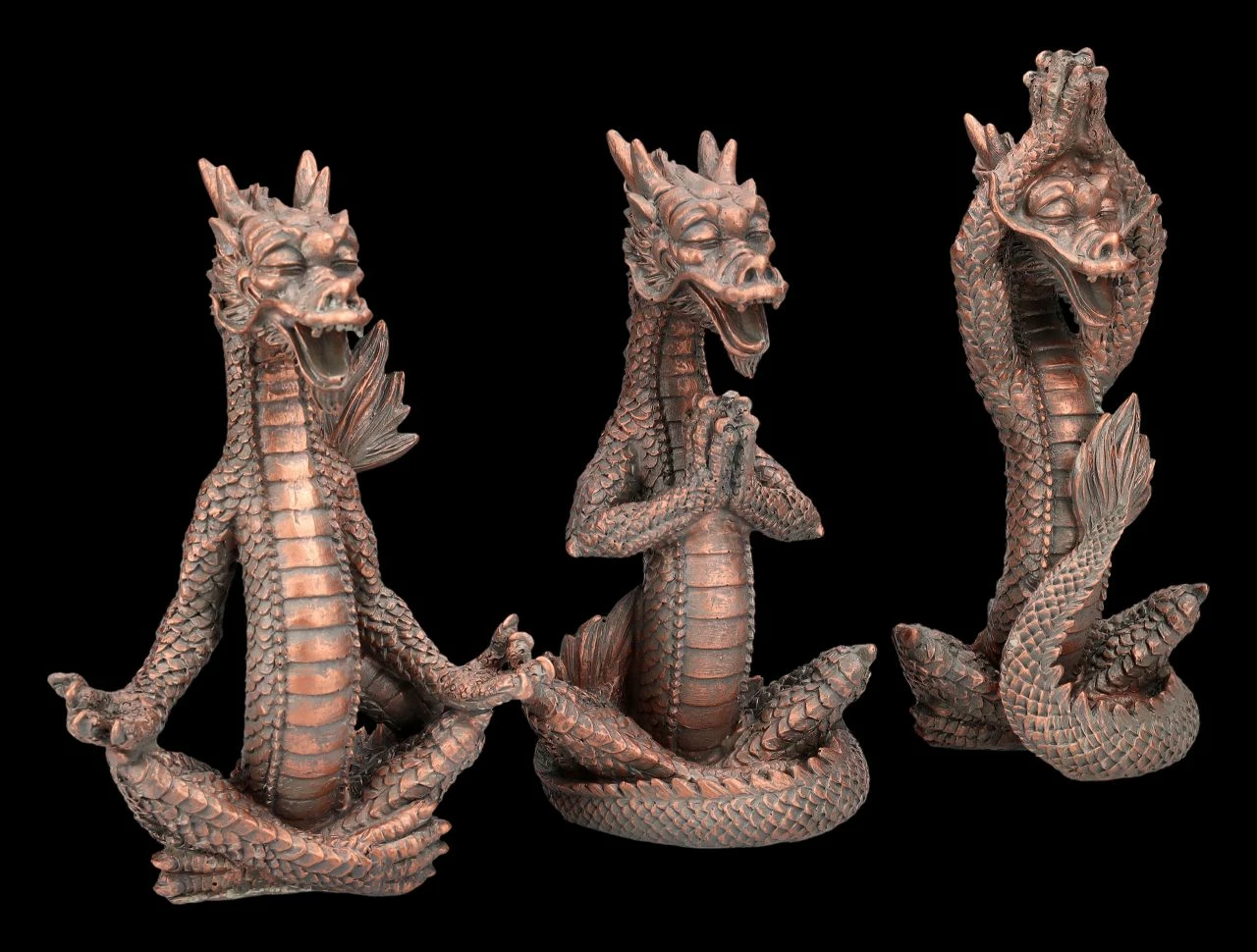 Chinesische Drachen Figuren - Meditation 3er Set 4 Chinesische Drachen Figuren - Meditation 3er Set – Bild 2