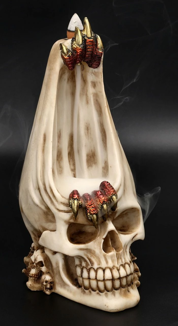 Rückfluss Räucherhalter Totenkopf - Dragon Within 3 Rückfluss Räucherhalter Totenkopf - Dragon Within