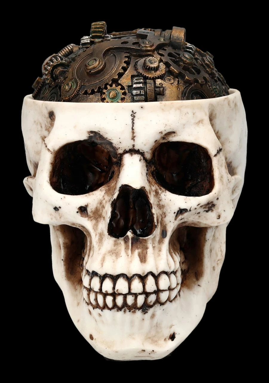 Totenkopf Schatulle - Zahnrad Deckel 5 Totenkopf Schatulle - Zahnrad Deckel – Bild 3