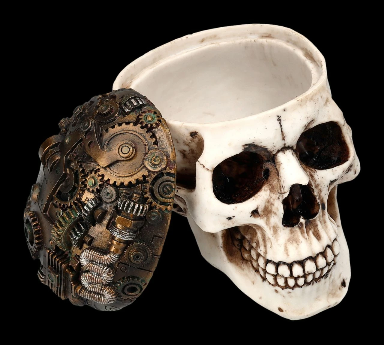 Totenkopf Schatulle - Zahnrad Deckel 4 Totenkopf Schatulle - Zahnrad Deckel – Bild 2