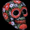 Totenkopf - Schwarz Mit Roten Blumen DOD