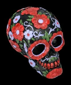 Totenkopf - Schwarz Mit Roten Blumen DOD -FIGUREN Verkäufe 2D FS24744 Totenkopf SChwarz mit roten Blumen DOD 9 1280x1280