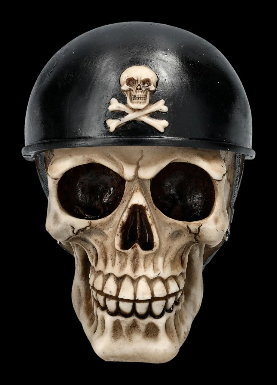 Totenkopf - Schädel Mit Biker Helm 4 Totenkopf - Schädel Mit Biker Helm – Bild 2