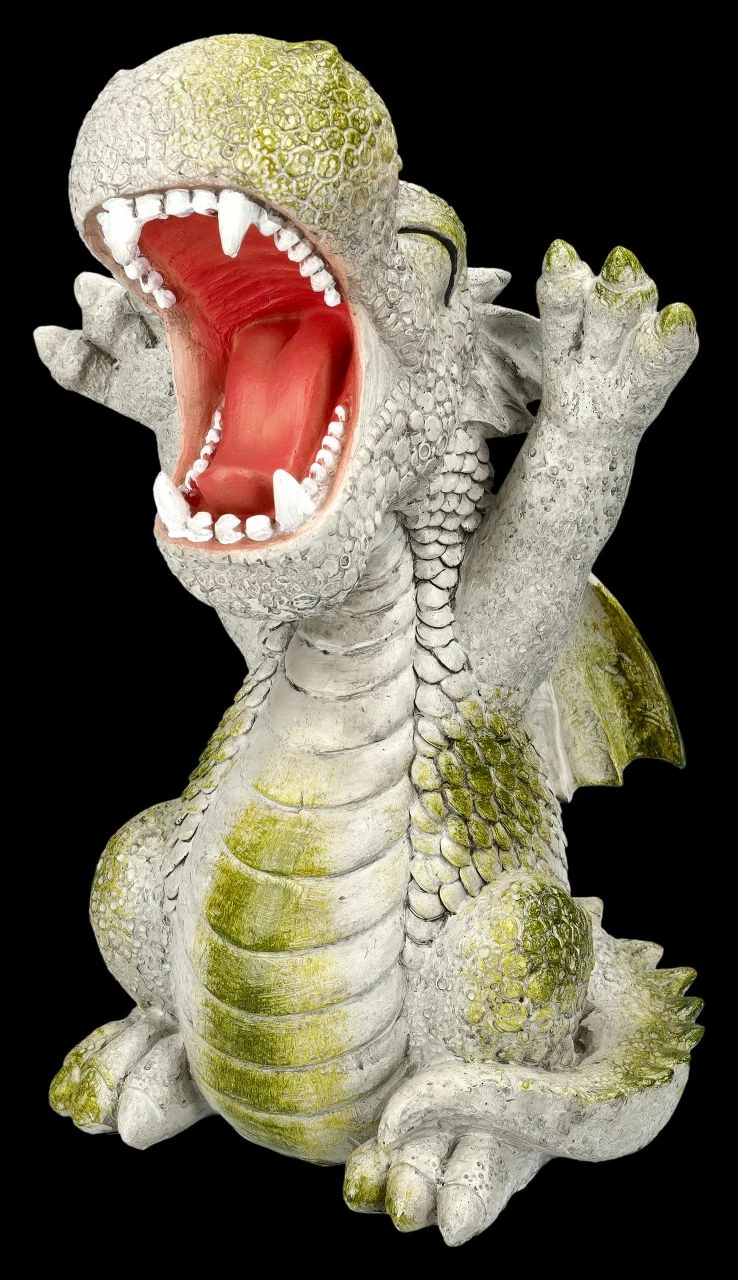 Gartenfigur Drache Streckt Sich - Guten Morgen 3 Gartenfigur Drache Streckt Sich - Guten Morgen