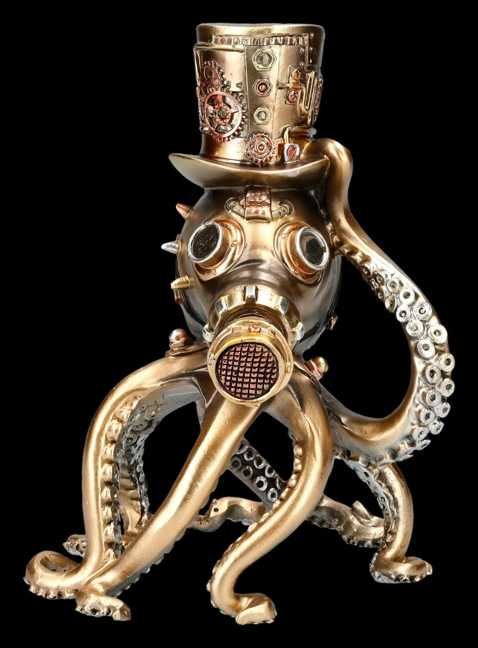 Kraken Figur - Steampunk Oktopus Mit Gasmaske 4 Kraken Figur - Steampunk Oktopus Mit Gasmaske – Bild 2