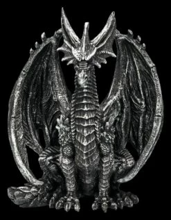 Drachen Figur - Wächter Silberfarben