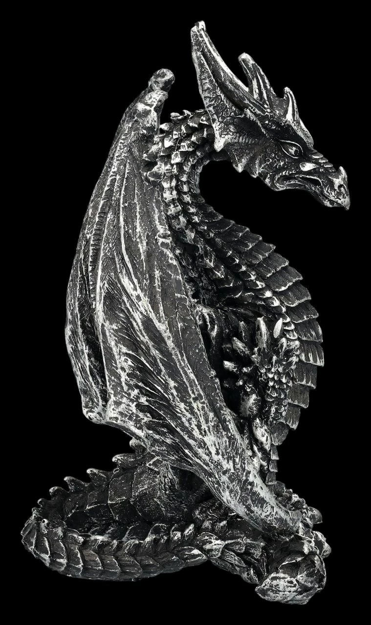 Drachen Figur - Wächter Silberfarben 8 Drachen Figur - Wächter Silberfarben – Bild 6