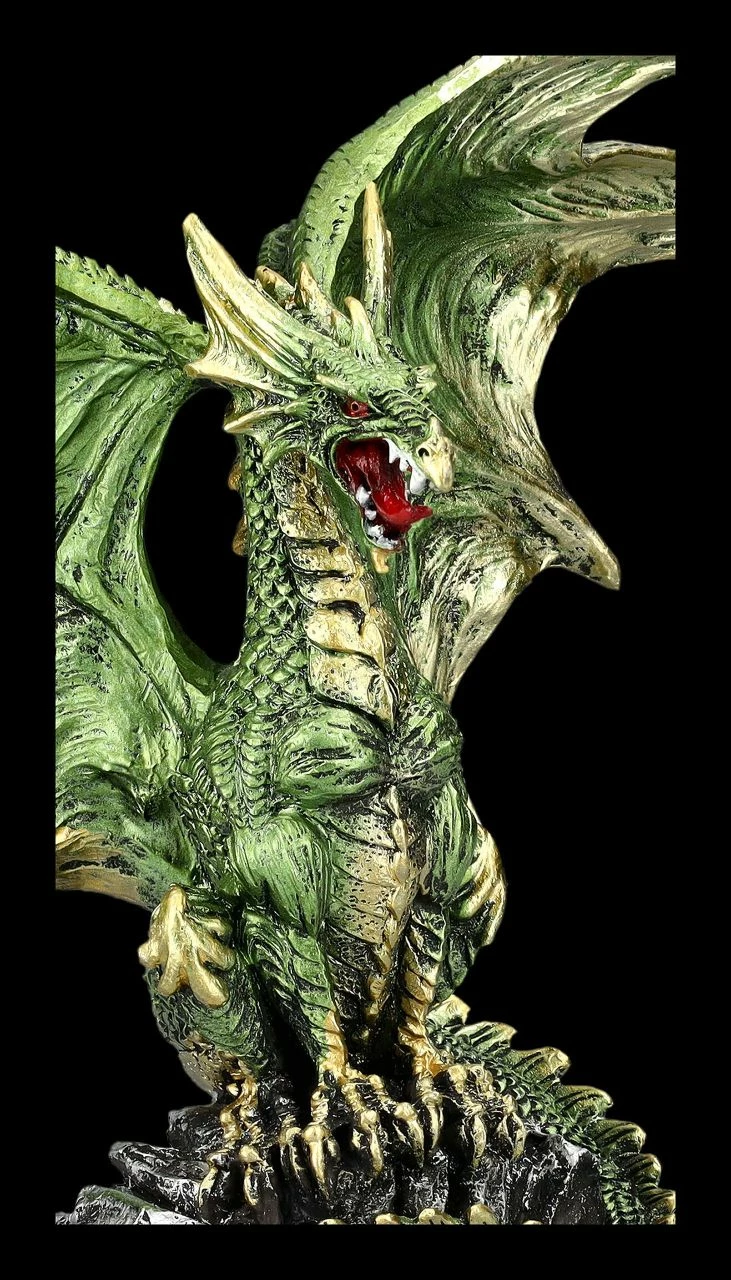 Drachen Figur Grün Auf Felsenbrücke 9 Drachen Figur Grün Auf Felsenbrücke – Bild 7