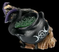 Hexen Katzen Figur Mit Kessel LED