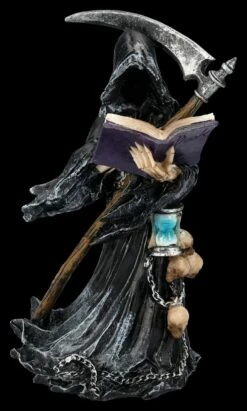 Sensenmann Figur - Grim Reaper Liest In Totenbuch