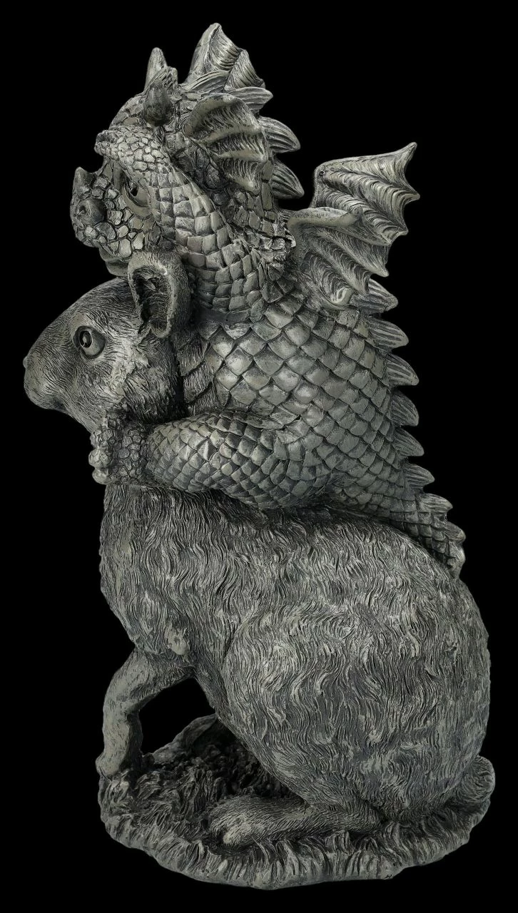 Garten Figur - Drachen Baby Reitet Auf Hase 6 Garten Figur - Drachen Baby Reitet Auf Hase – Bild 4
