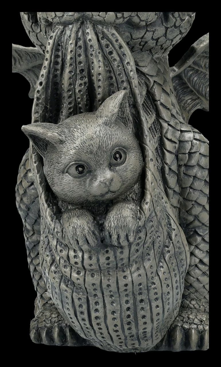 Garten Figur - Drache Trägt Katze 10 Garten Figur - Drache Trägt Katze – Bild 8