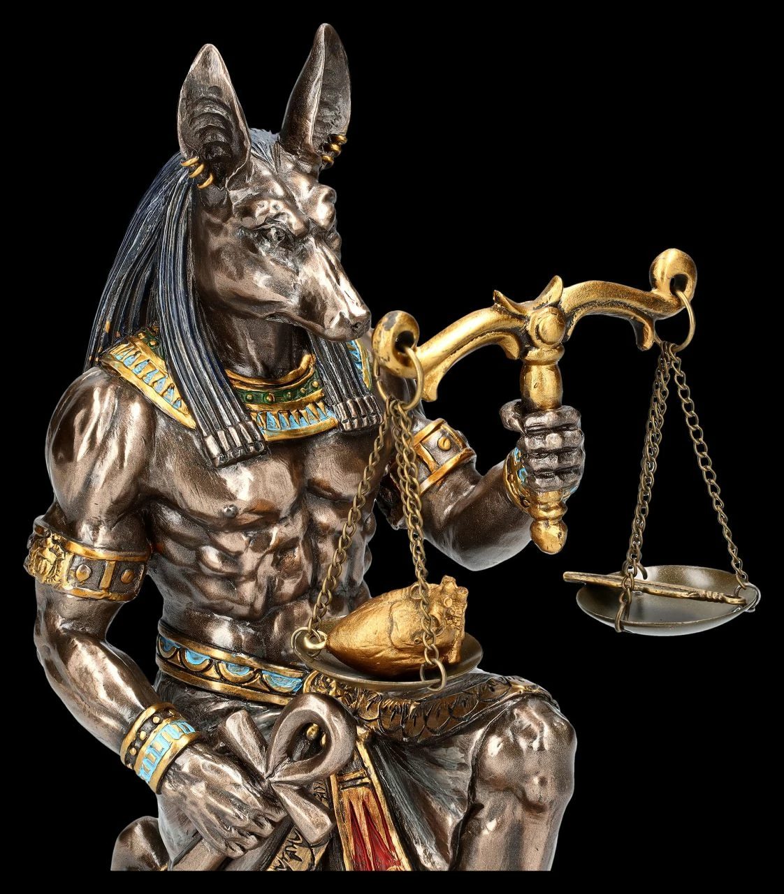 Anubis Figur Kniend - Waage Mit Herz Und Feder 9 Anubis Figur Kniend - Waage Mit Herz Und Feder – Bild 7