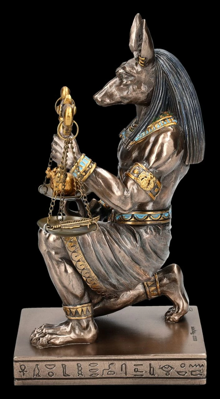 Anubis Figur Kniend - Waage Mit Herz Und Feder 6 Anubis Figur Kniend - Waage Mit Herz Und Feder – Bild 4