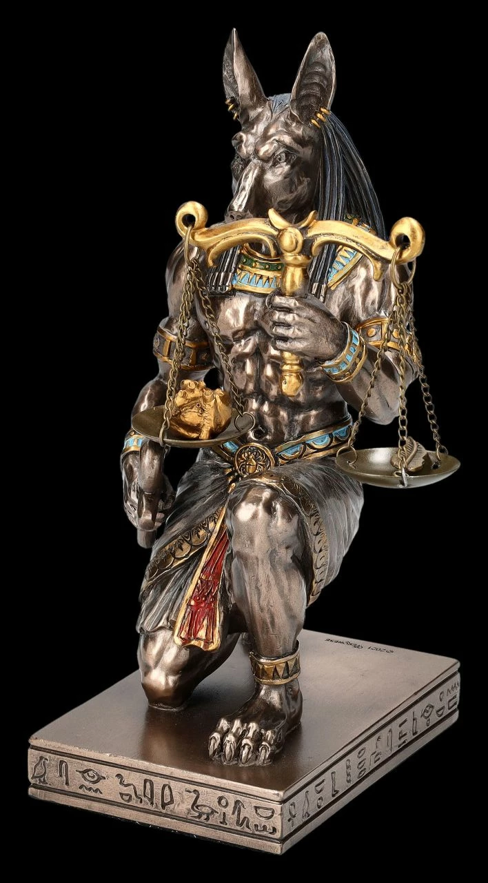 Anubis Figur Kniend - Waage Mit Herz Und Feder 5 Anubis Figur Kniend - Waage Mit Herz Und Feder – Bild 3