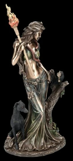 Hekate Figur Mit Fackel, Hund Und Rabe -FIGUREN Verkäufe 2D FS25094 Hekate Figur mit Fackel Hund und Rabe 6 1280x1280