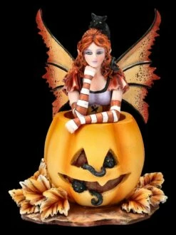 Elfen Figur Mit Kürbis - Mischief By Amy Brown