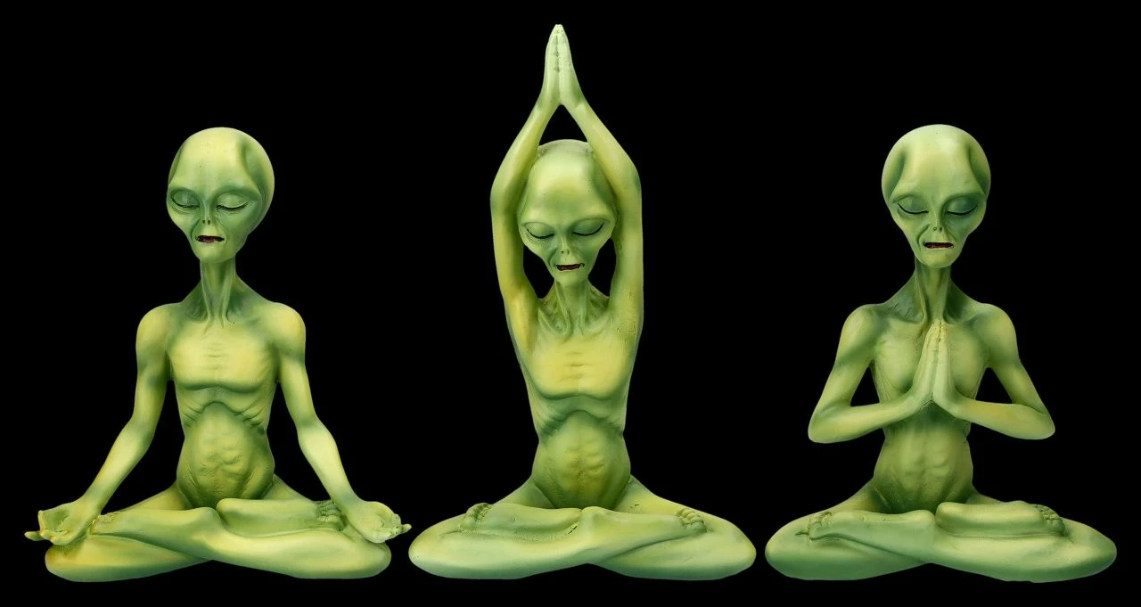 Alien Figuren Beim Yoga 3er Set 3 Alien Figuren Beim Yoga 3er Set