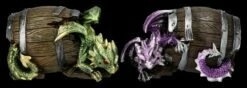 Drachen Figuren Liegen In Faß 2er Set
