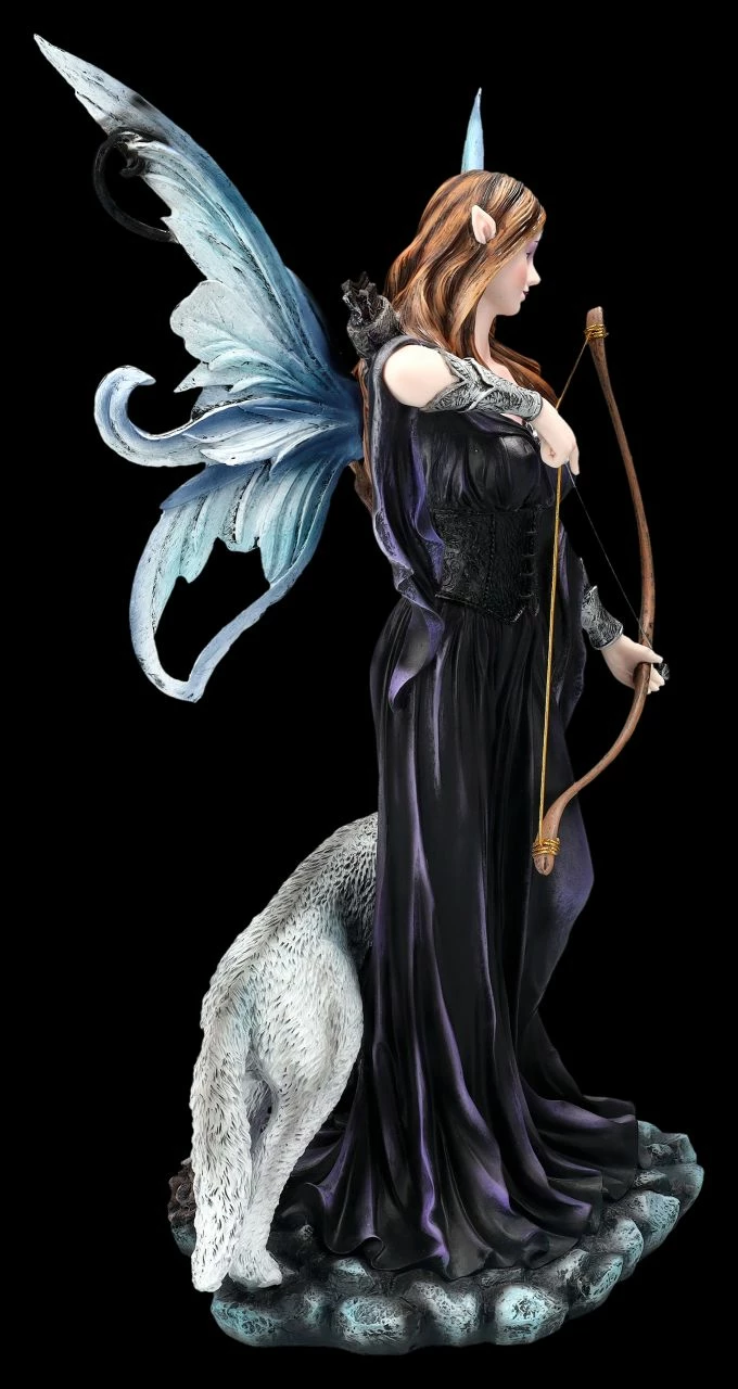 Elfen Figur - Amora Mit Bogen Und Wolf 8 Elfen Figur - Amora Mit Bogen Und Wolf – Bild 6