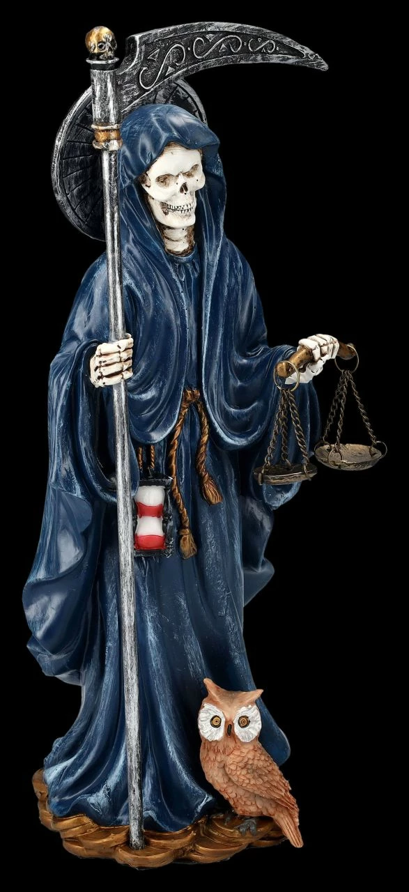 Santa Muerte Figur Mit Waage Blau 4 Santa Muerte Figur Mit Waage Blau – Bild 2