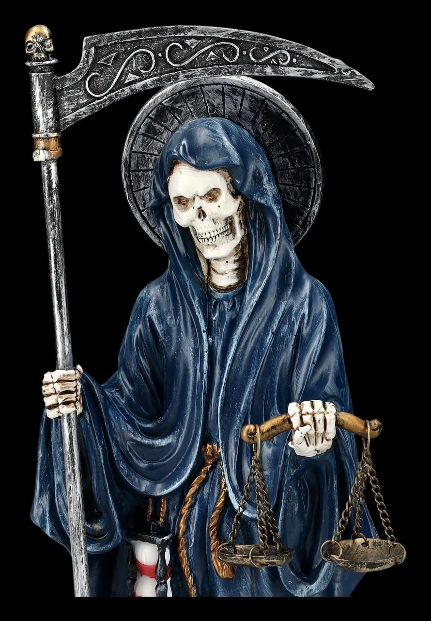 Santa Muerte Figur Mit Waage Blau 9 Santa Muerte Figur Mit Waage Blau – Bild 7