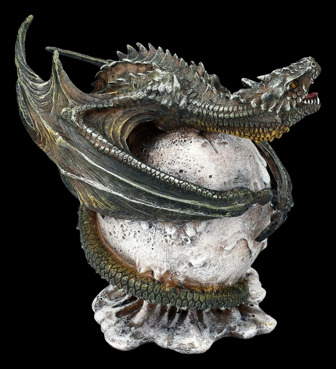 Drachenfigur Grün Bewacht Ei 6 Drachenfigur Grün Bewacht Ei – Bild 4