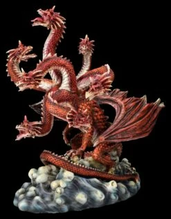 Drachen Figur - Rote Hydra Mit Sieben Köpfen
