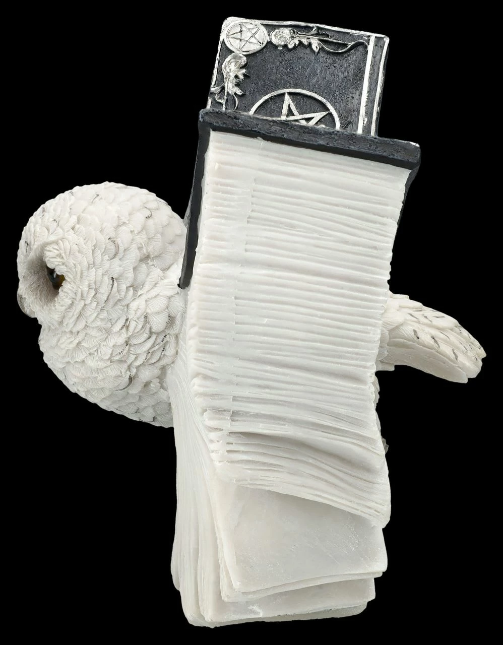 Eulen Figur Weiß - Botschafterin Mit Buchflügeln 6 Eulen Figur Weiß - Botschafterin Mit Buchflügeln – Bild 4