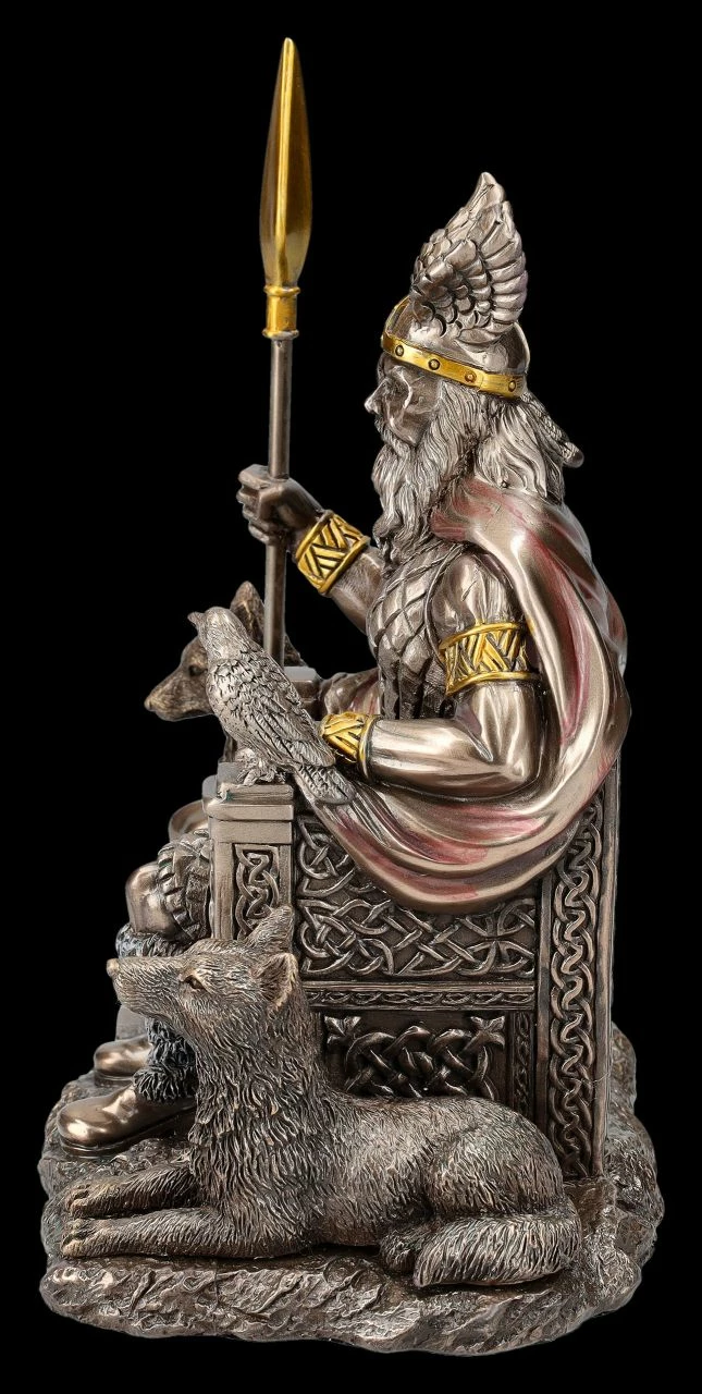 Odin Figur Auf Thron Mit Wölfen Und Raben 8 Odin Figur Auf Thron Mit Wölfen Und Raben – Bild 6