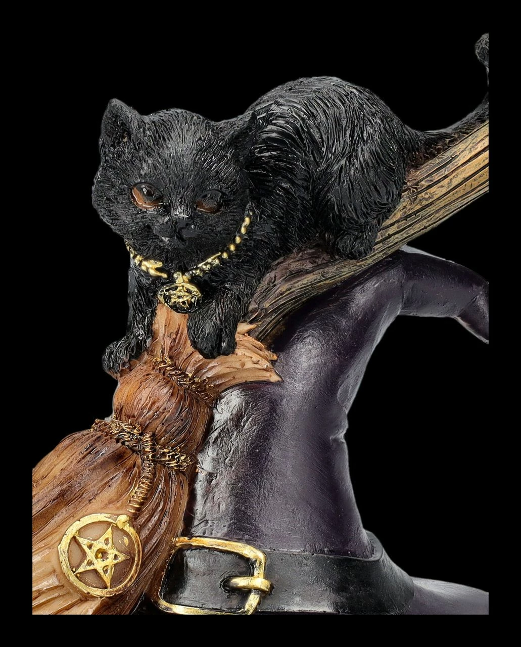 Hexen Katzen Figur Auf Hut Und Besen 9 Hexen Katzen Figur Auf Hut Und Besen – Bild 7