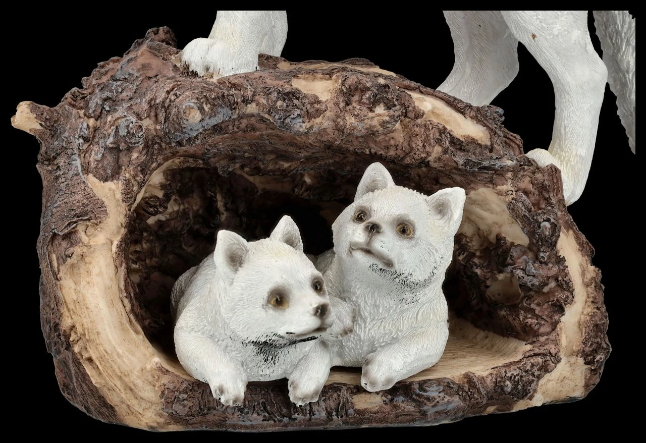 Wolf Figur - Schneewolf Mit Jungen In Der Höhle 10 Wolf Figur - Schneewolf Mit Jungen In Der Höhle – Bild 8