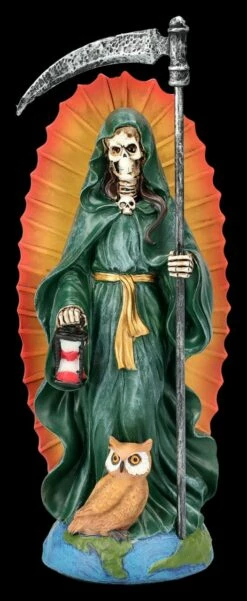 Santa Muerte Figur - Sensenmann Grün