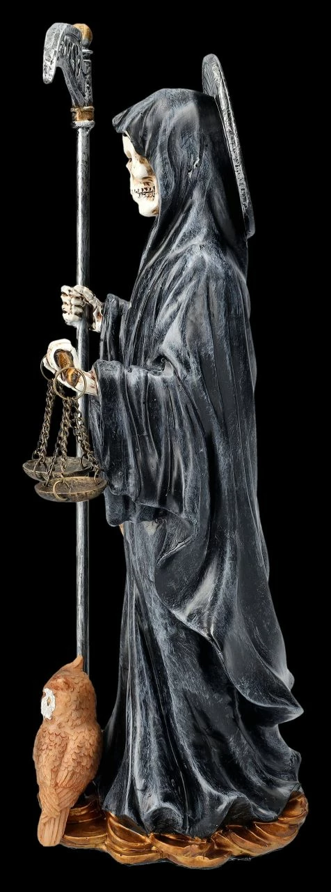 Santa Muerte Figur Mit Waage Schwarz 6 Santa Muerte Figur Mit Waage Schwarz – Bild 4