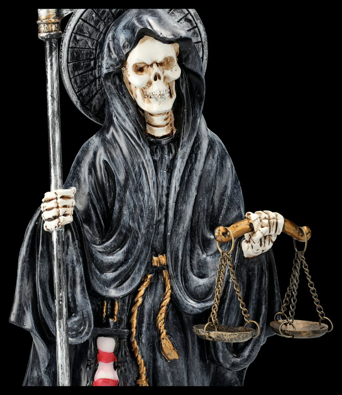 Santa Muerte Figur Mit Waage Schwarz 9 Santa Muerte Figur Mit Waage Schwarz – Bild 7