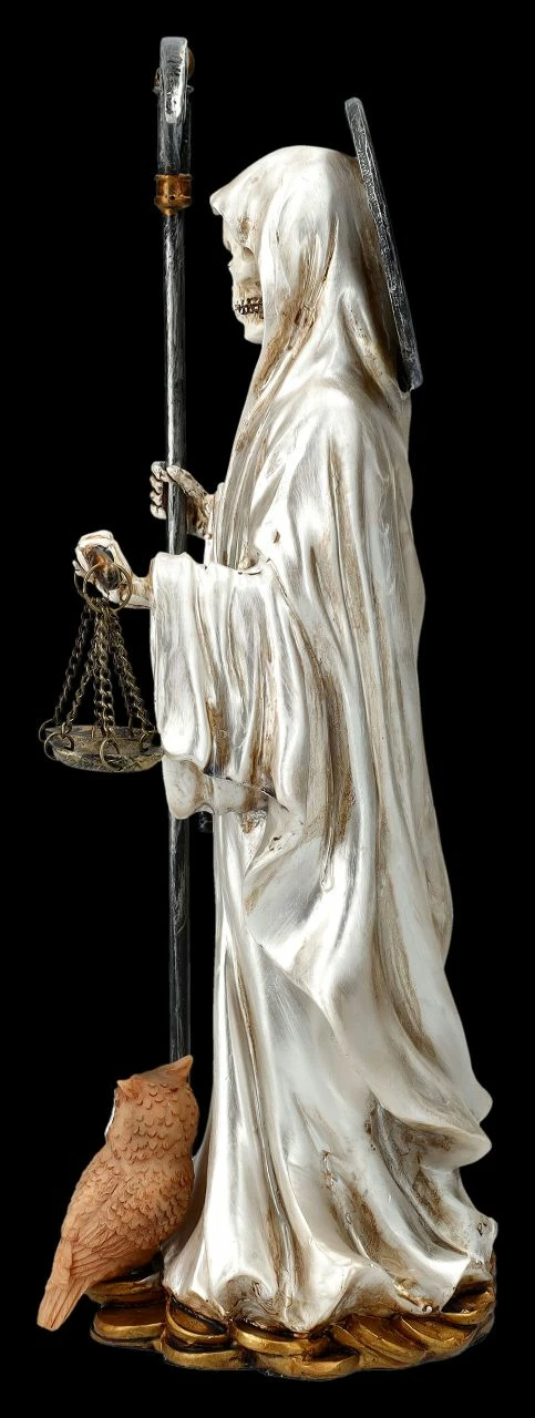 Santa Muerte Figur Mit Waage Weiß 6 Santa Muerte Figur Mit Waage Weiß – Bild 4