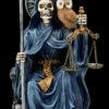 Sitzende Santa Muerte Figur Blau