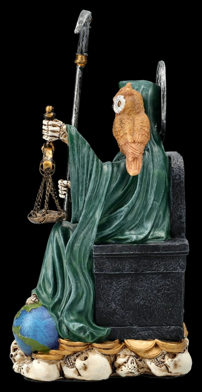 Sitzende Santa Muerte Figur Grün 6 Sitzende Santa Muerte Figur Grün – Bild 4