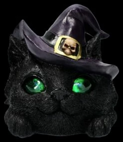 Hexenkatzen-Kopf Dekofigur - Familiar Grin -FIGUREN Verkäufe 2D FS26096 Hexenkatzenkopf Dekofigur LED FAmiliar Grin 8 1280x1280