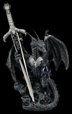 Brieföffner - Schwarzer Drache In Rüstung