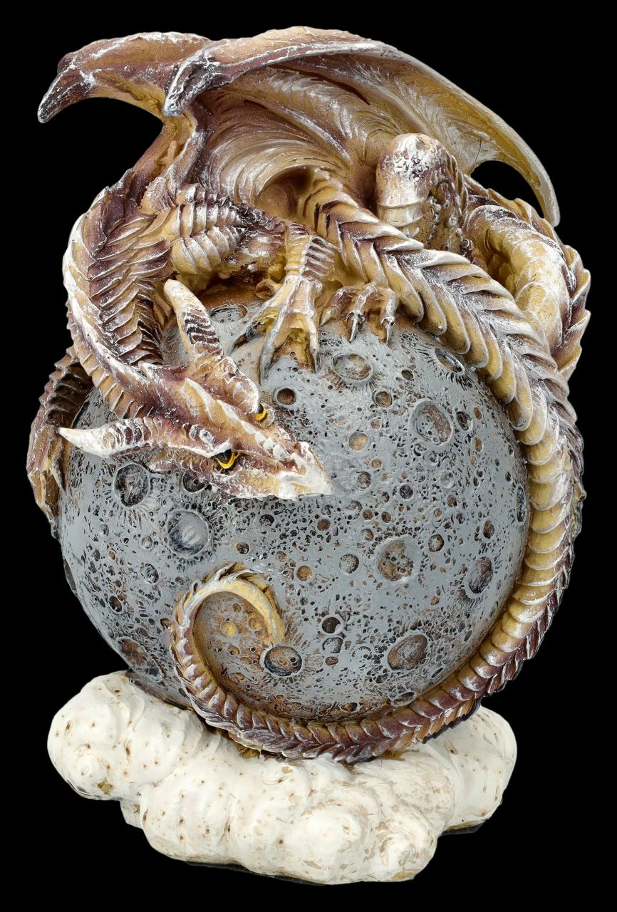 Drachenfigur Auf Mond - Moon Dragon 4 Drachenfigur Auf Mond - Moon Dragon – Bild 2
