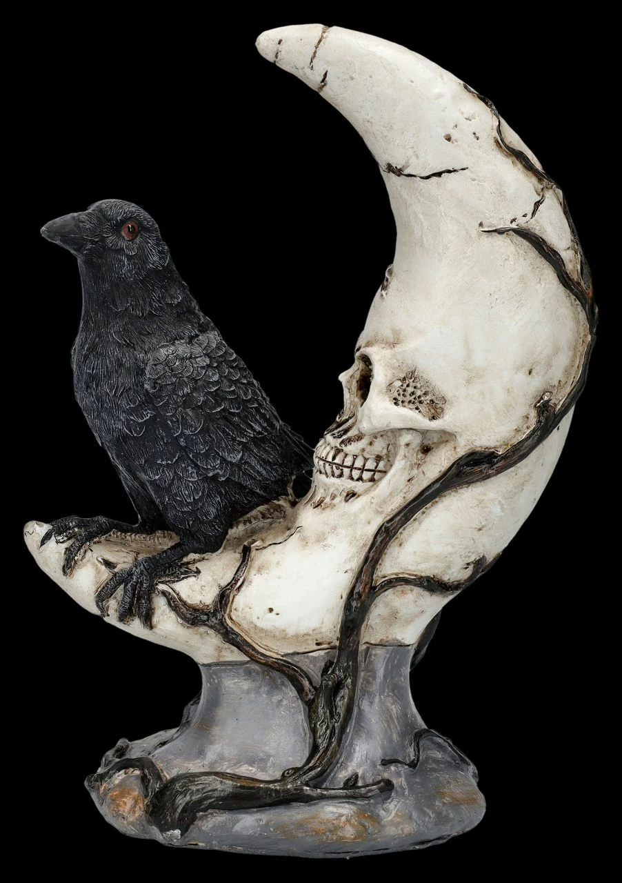 Totenkopf Mond Mit Rabe LED 3 Totenkopf Mond Mit Rabe LED