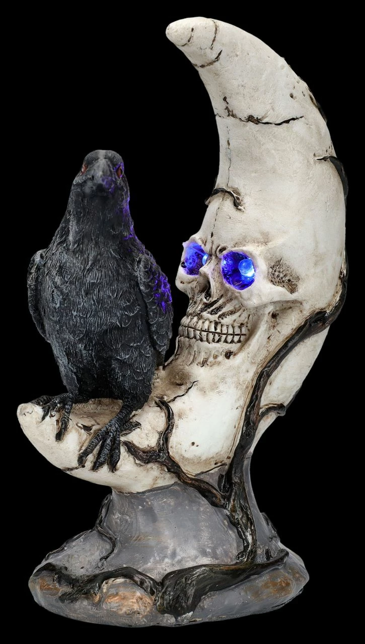 Totenkopf Mond Mit Rabe LED 6 Totenkopf Mond Mit Rabe LED – Bild 4