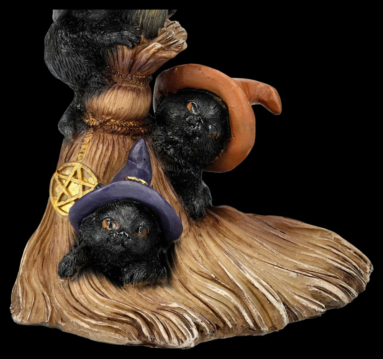 Katzen Figur - Fünf Kätzchen Am Hexenbesen 10 Katzen Figur - Fünf Kätzchen Am Hexenbesen – Bild 8