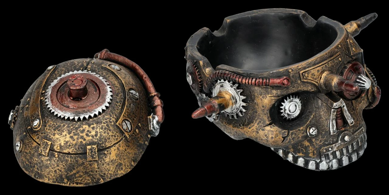 Schatulle - Steampunk Totenkopf Mit Patronen 4 Schatulle - Steampunk Totenkopf Mit Patronen – Bild 2