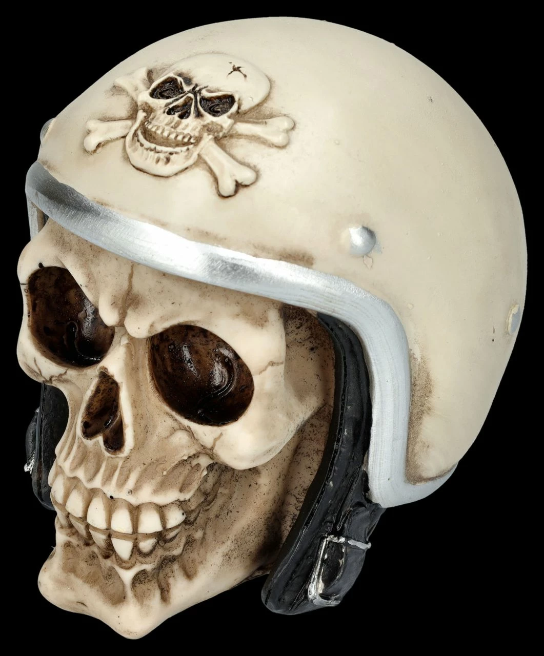 Totenkopf Figur Mit Helm Beige 9 Totenkopf Figur Mit Helm Beige – Bild 7